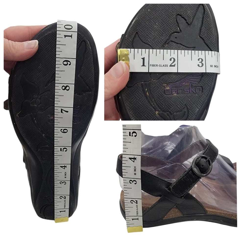 Dansko Janis Black Leather Ankle Strap Sandals Comfortable Women’s Size … - Picture 15 of 17